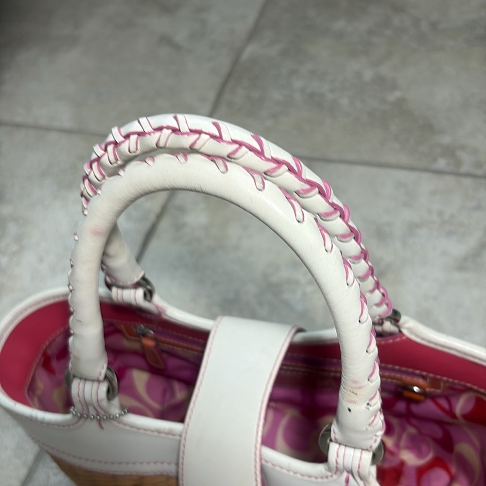 Vintage Coach Straw Bag with Daisies A04K-4443 Limited Edition/Rare - Picture 12 of 16